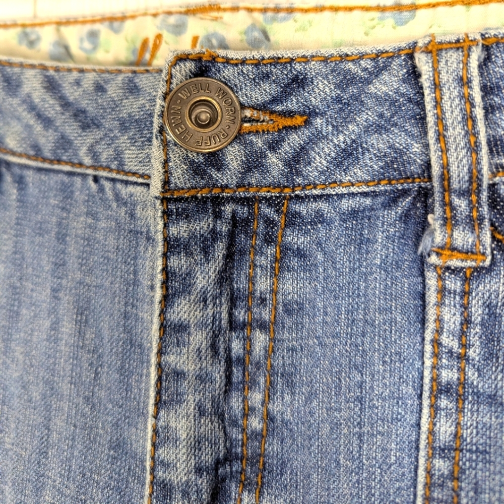 Ruff Hewn Capri Cuffed Jeans Women's Size 12 With Flap Pockets Jean Capris - Picture 6 of 14